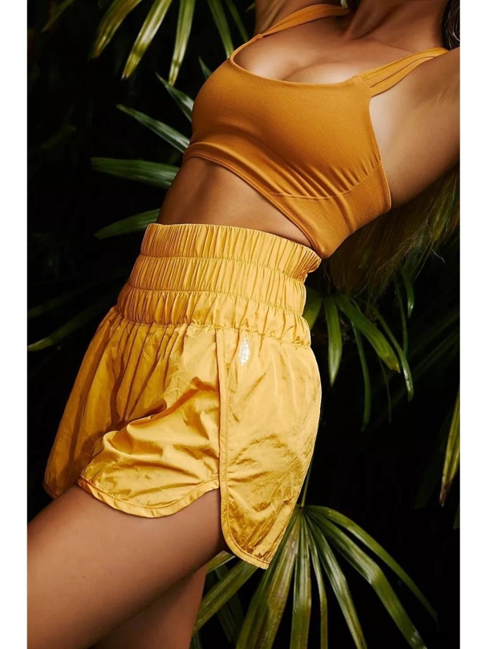 FP Movement Free People The Way Home Shorts Mustard Yellow High Rise
